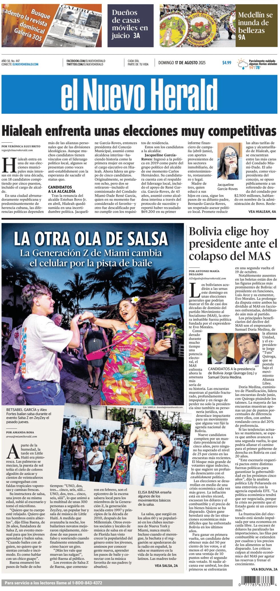 El Nuevo Herald - Cover - 08/17/2025
