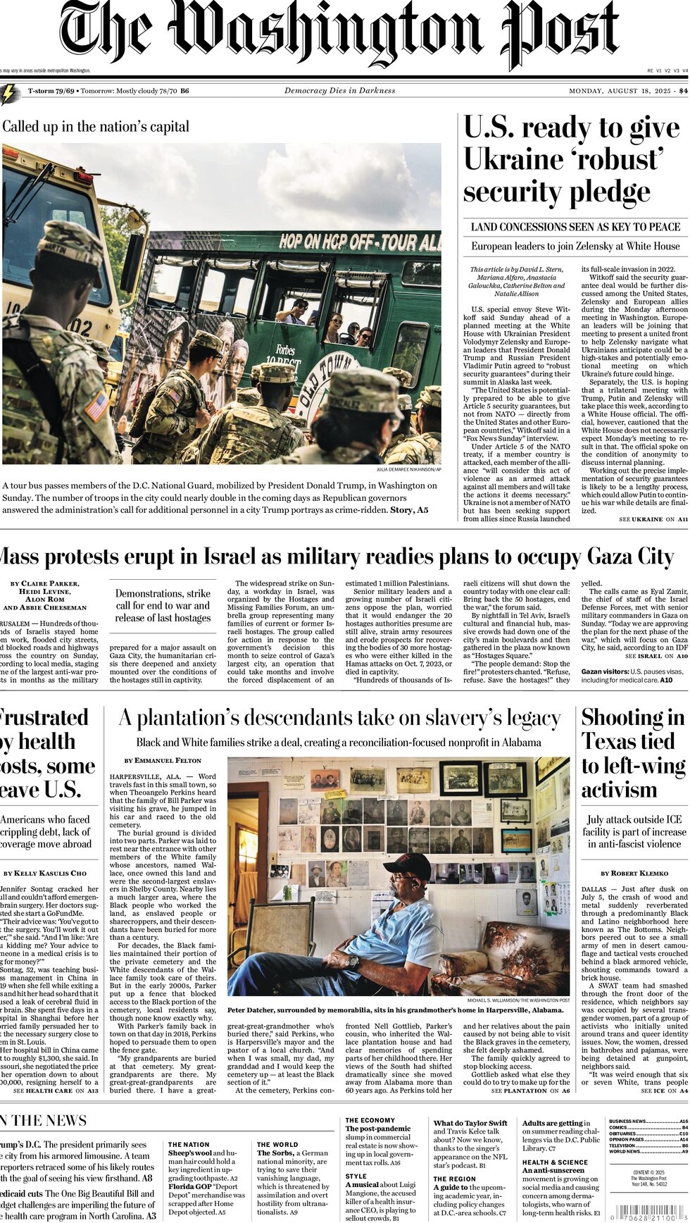 The Washington Post - Cover - 08/18/2025
