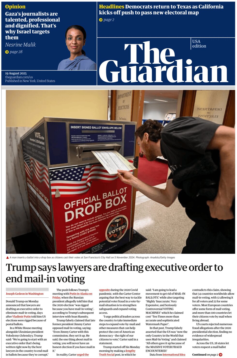 The Guardian US - Cover - 08/19/2025