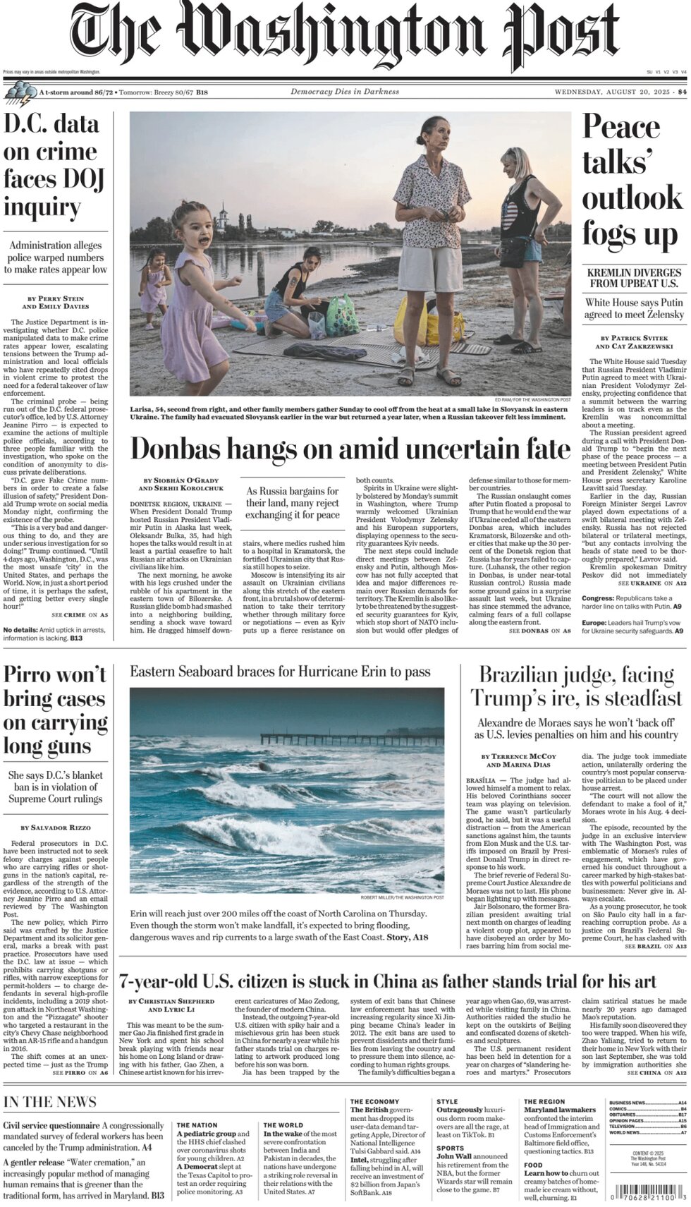 The Washington Post - Cover - 08/20/2025