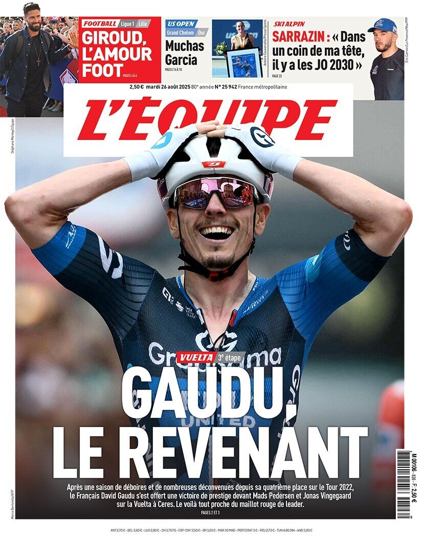 L'Equipe - Front Page - 08/26/2025
