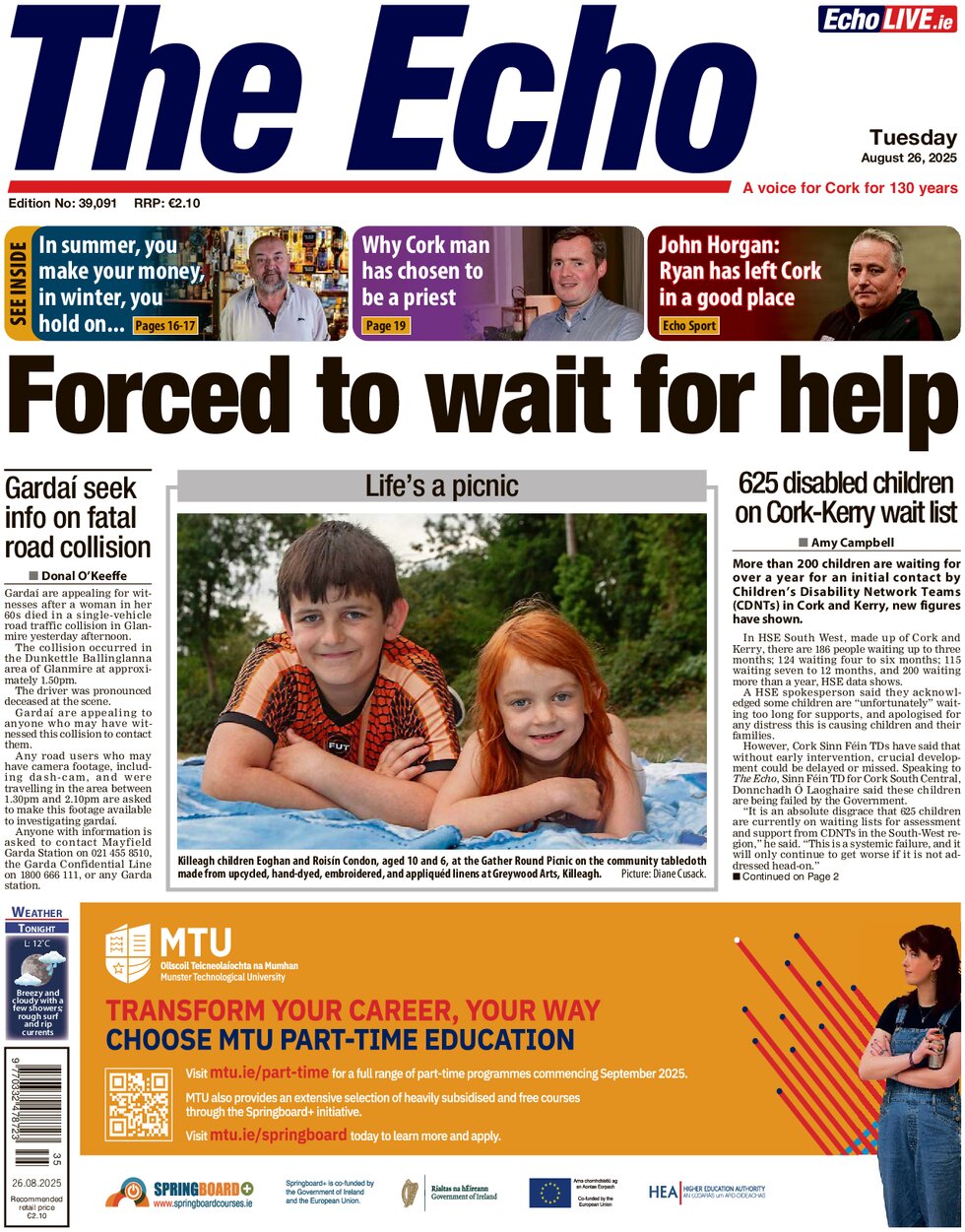 The Echo (Cork) - Front Page - 08/26/2025