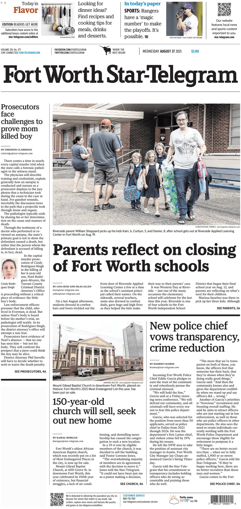 Fort Worth Star-Telegram - Cover - 08/27/2025