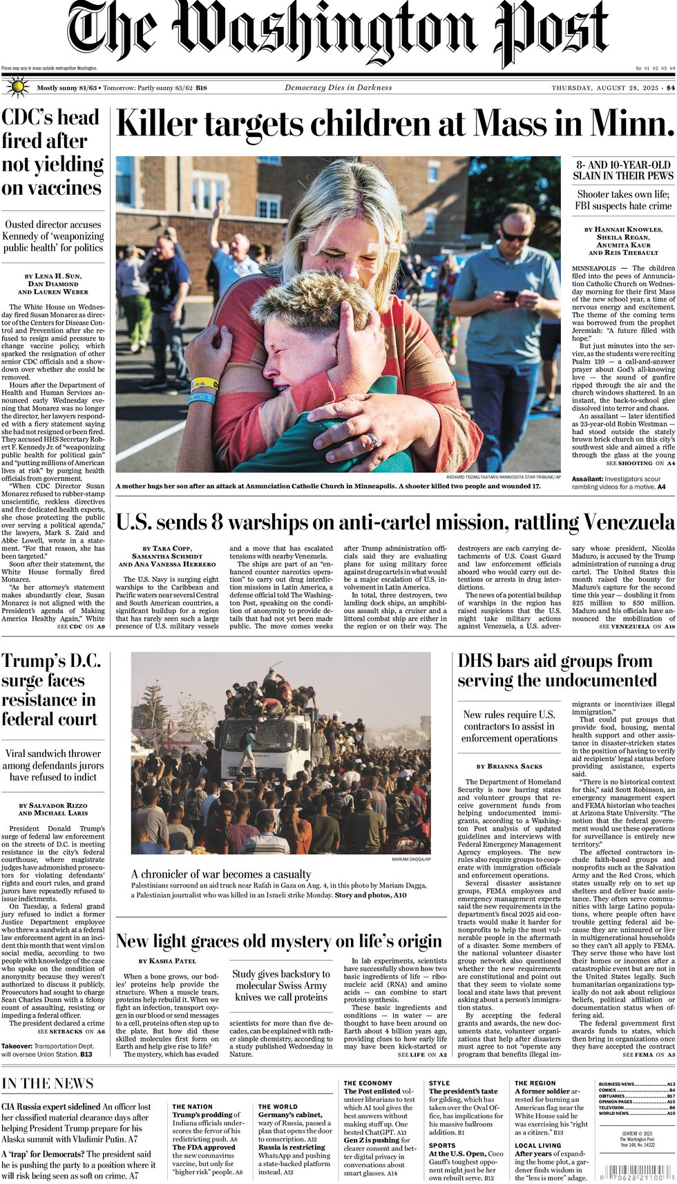 The Washington Post - Cover - 08/28/2025