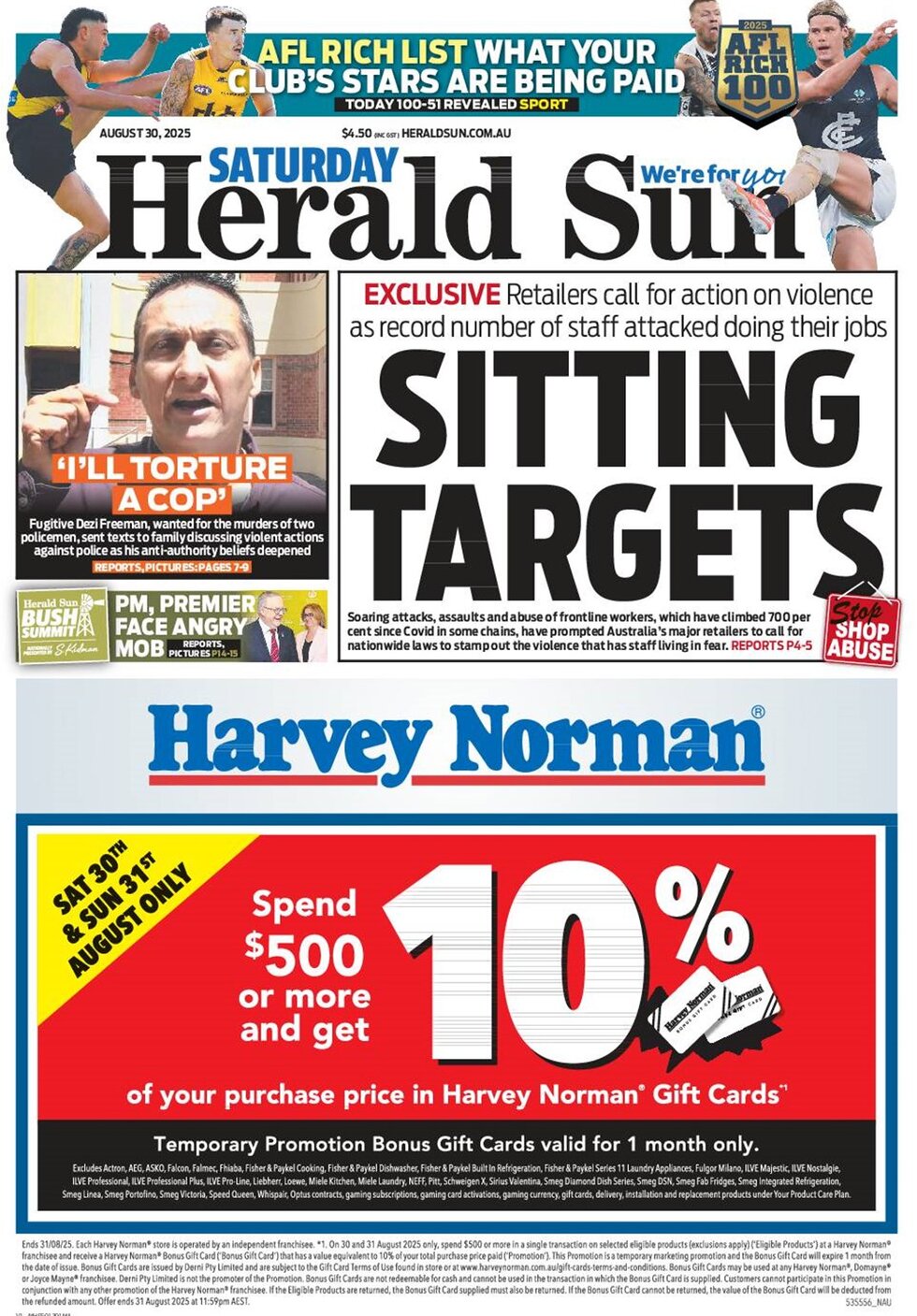 Herald Sun - Front Page - 08/30/2025