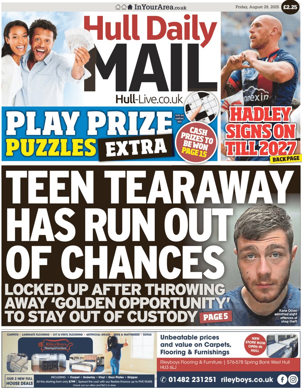 Hull Daily Mail - Front Page - 08/29/2025