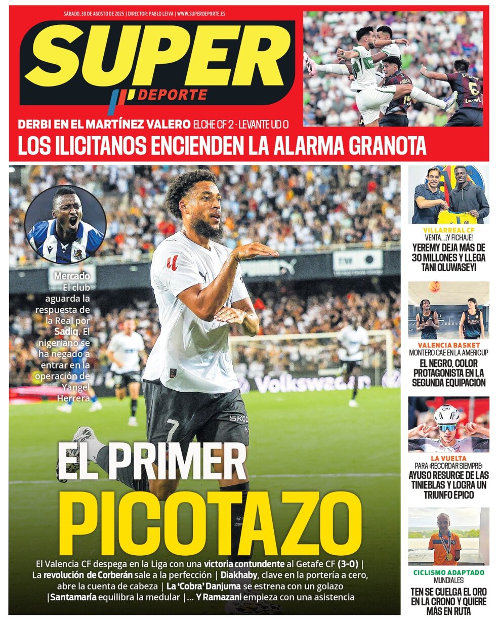 Superdeporte - Front Page - 08/30/2025
