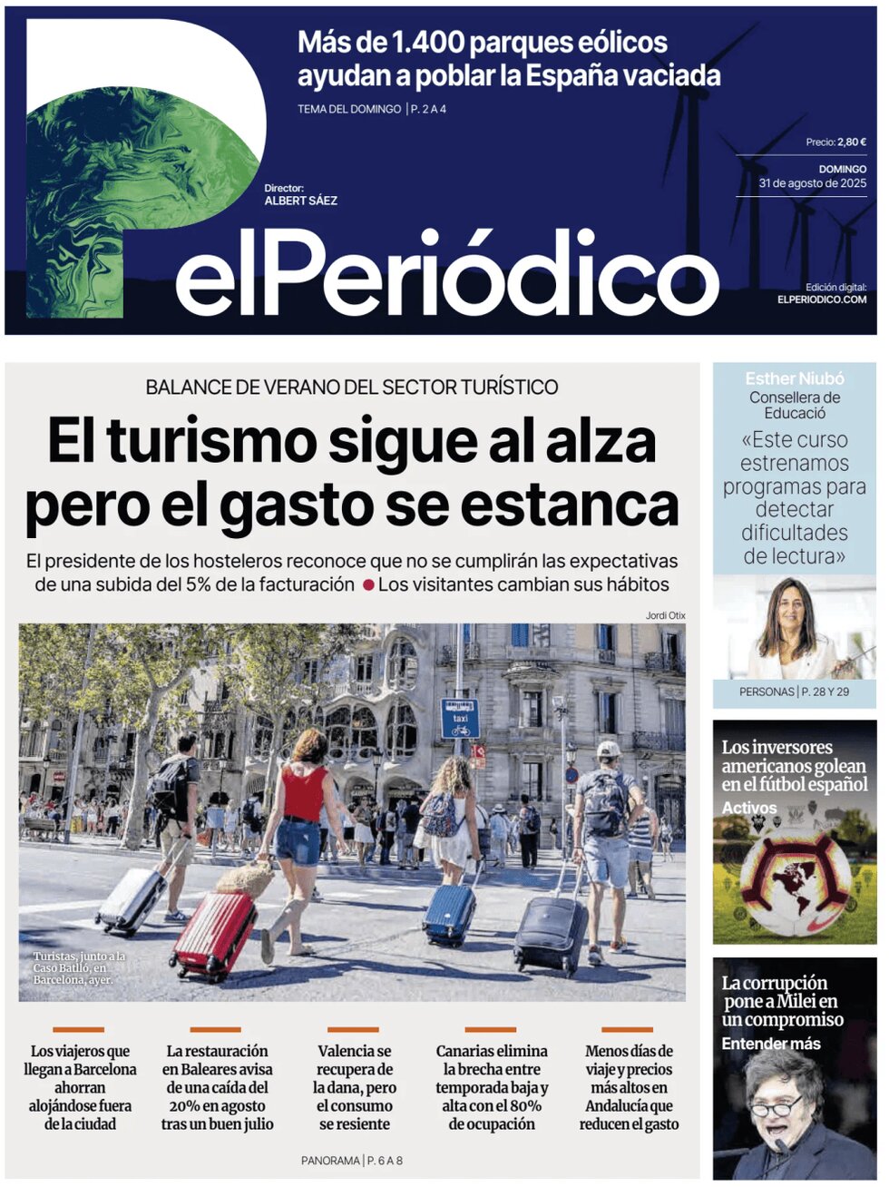 El Periódico de Catalunya - Front Page - 08/31/2025