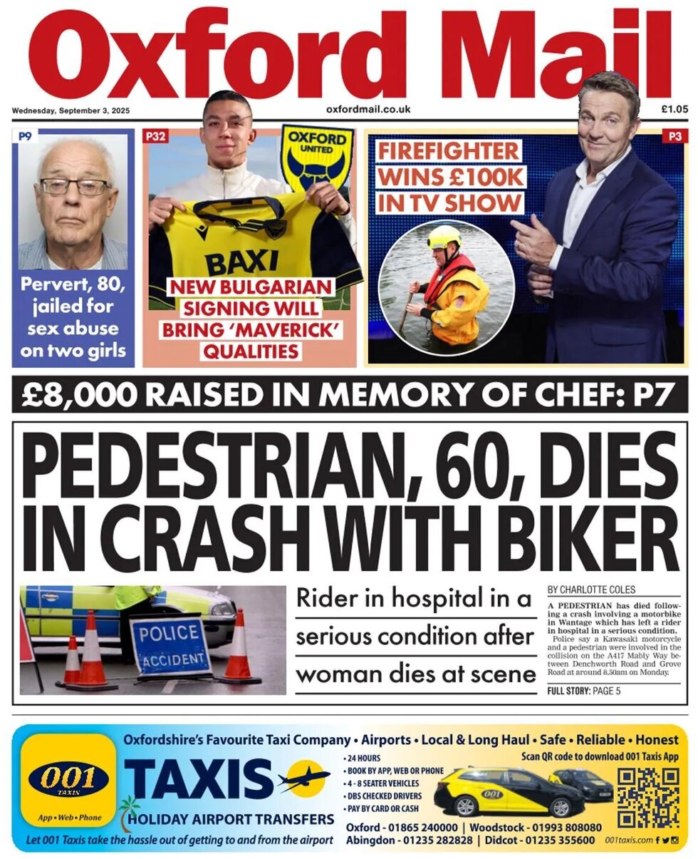 Oxford Mail - Front Page - 09/03/2025
