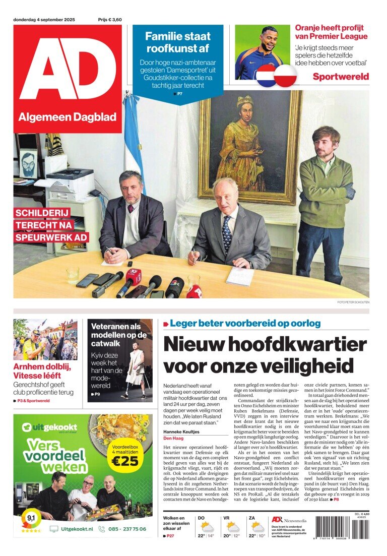 Algemeen Dagblad (AD) - Front Page - 09/04/2025