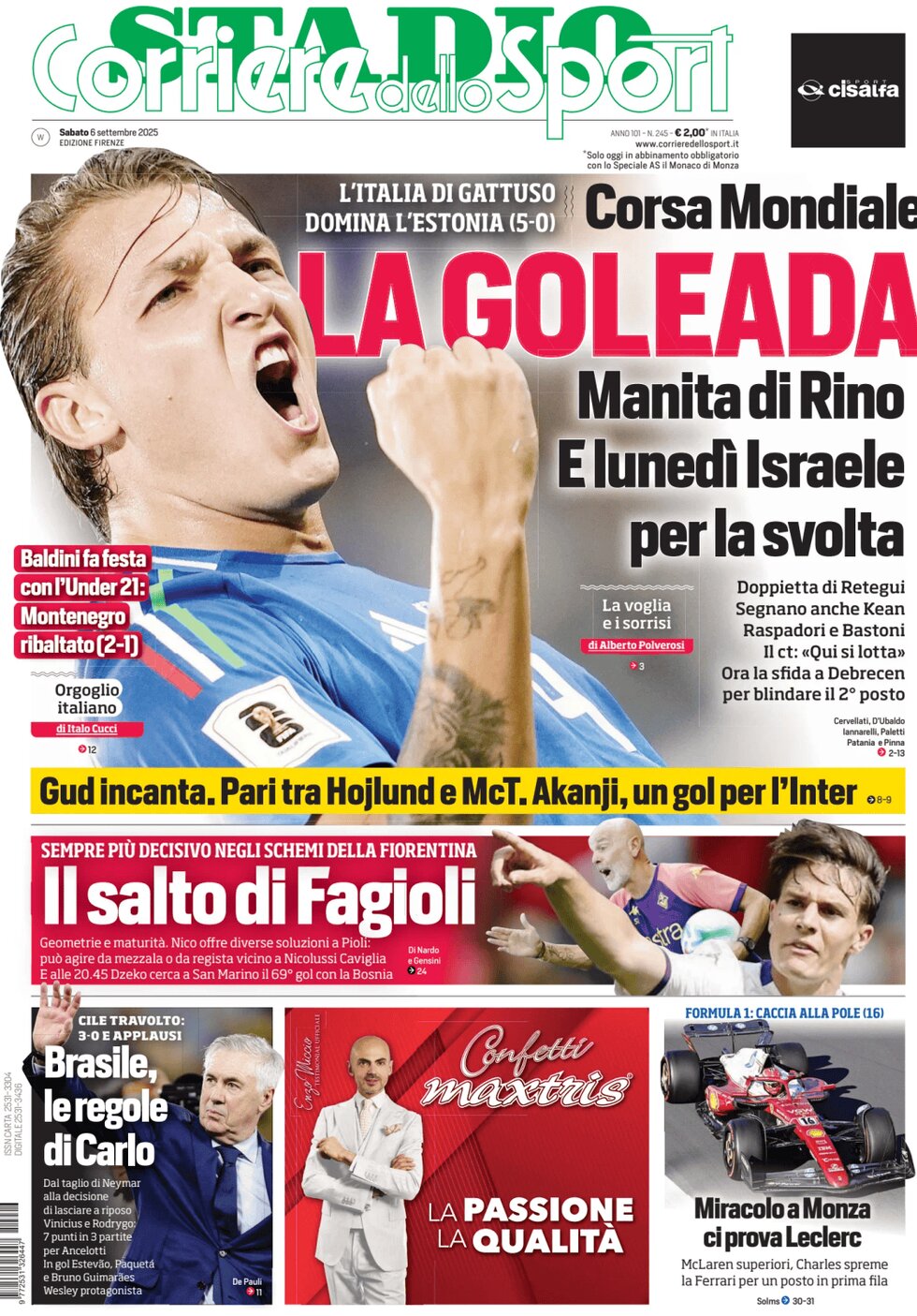 Corriere dello Sport (Firenze) - Front Page - 09/06/2025