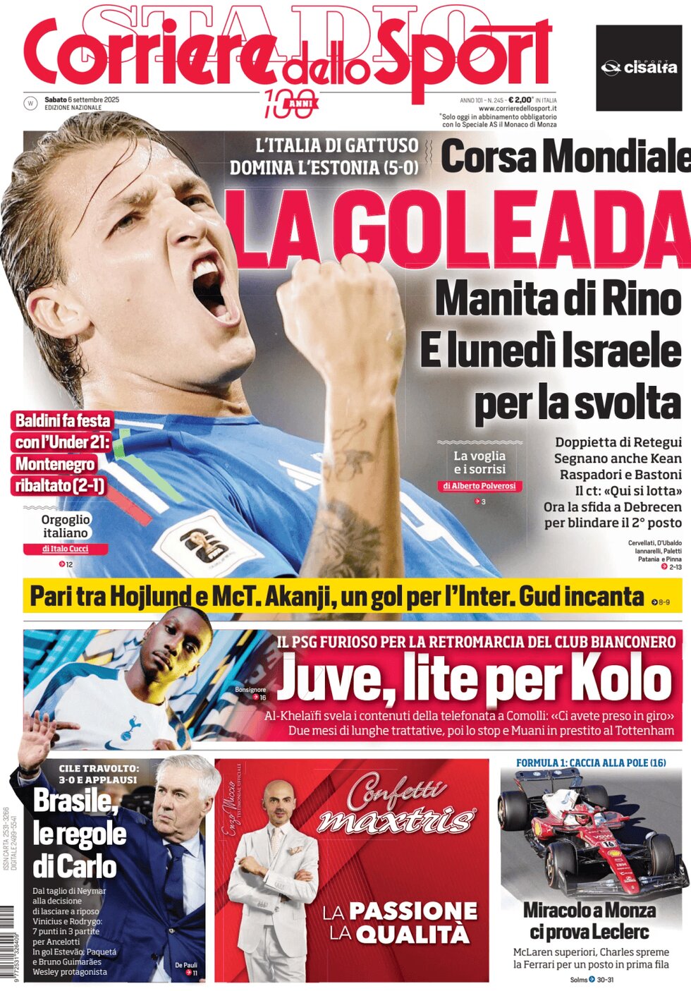 Corriere dello Sport (Lombardia) - Front Page - 09/06/2025