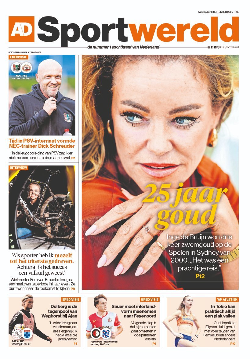 AD Sportwereld - Front Page - 09/13/2025