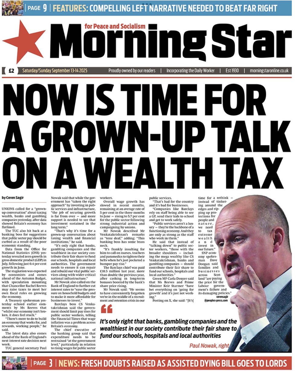 Morning Star - Front Page - 09/14/2025