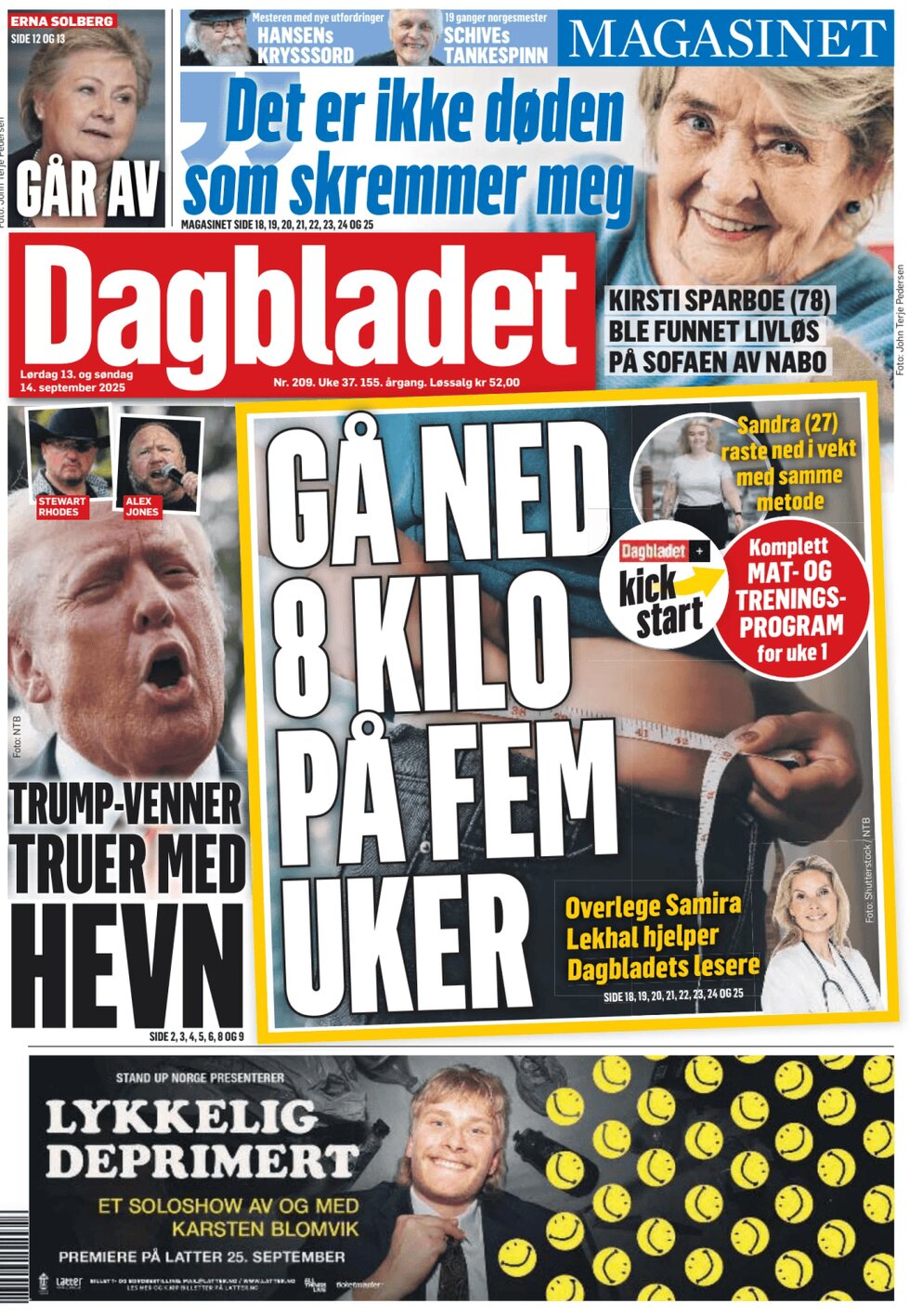 Dagbladet - Front Page - 09/13/2025