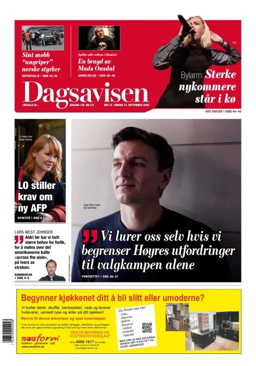 Dagsavisen - Front Page - 09/13/2025