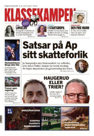 Klassekampen - Front Page - 09/13/2025