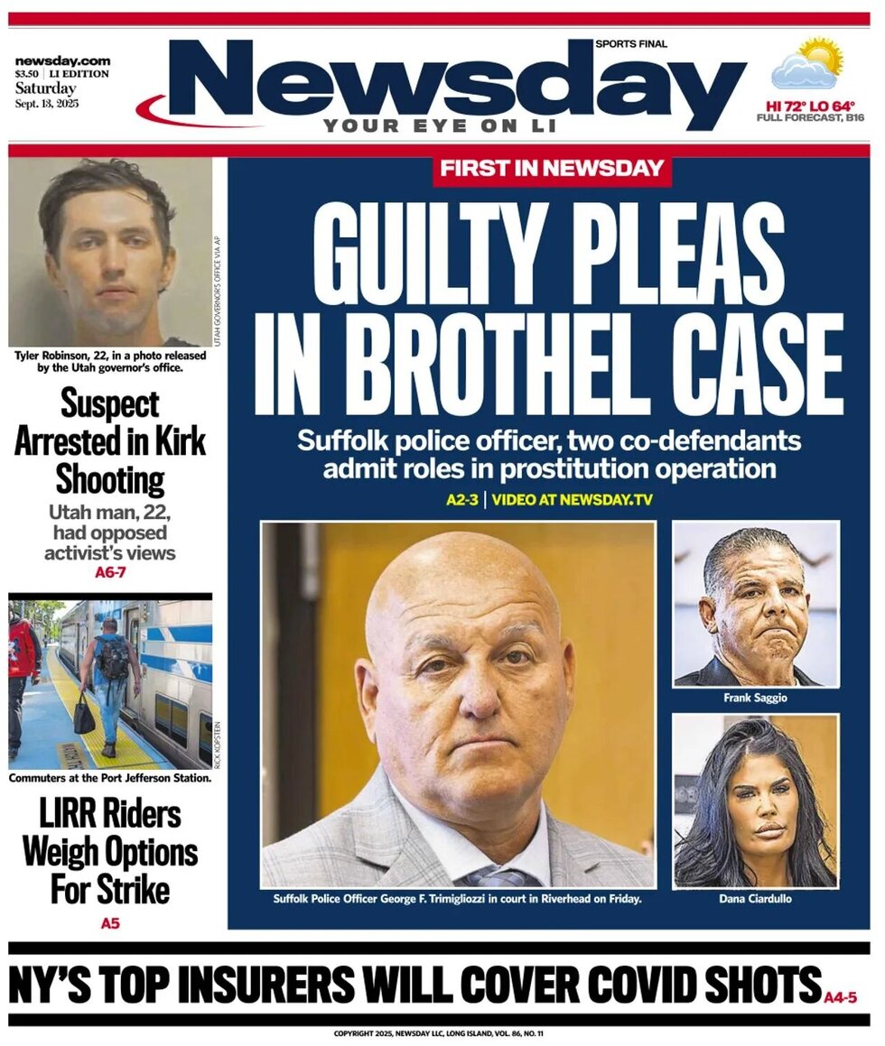 Newsday - Cover - 09/13/2025