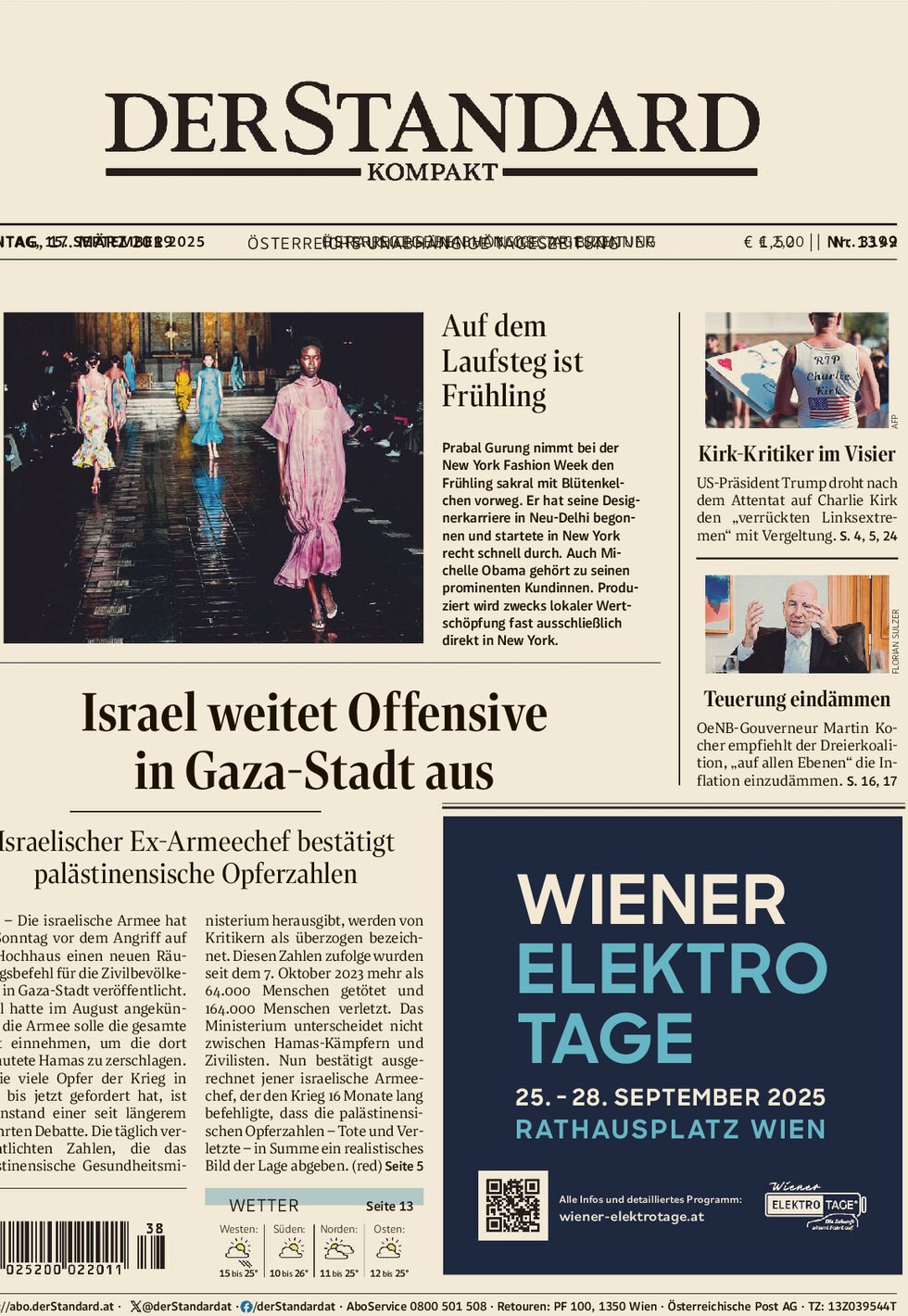 Der Standard - Front Page - 09/15/2025