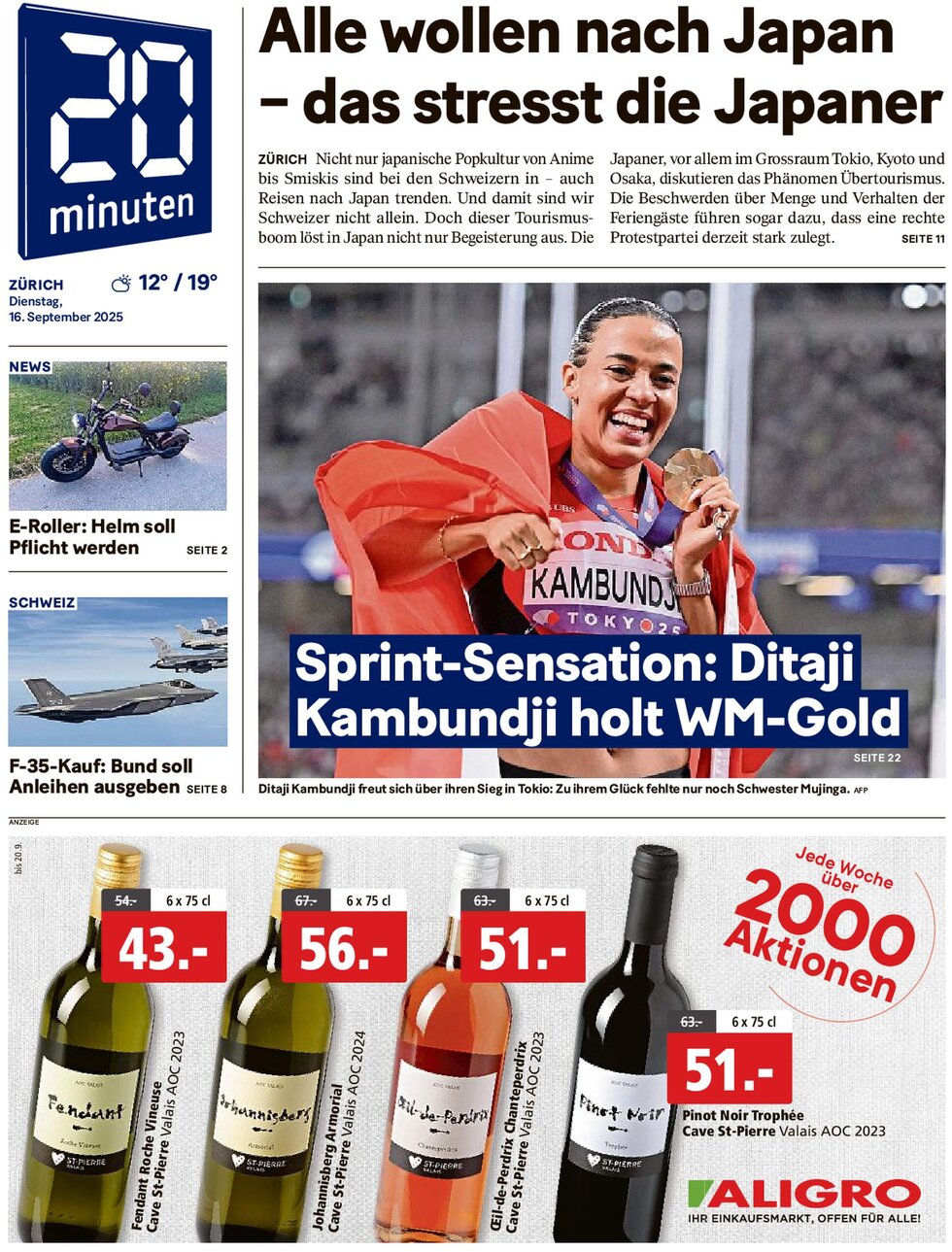 20 Minuten - Front Page - 09/16/2025