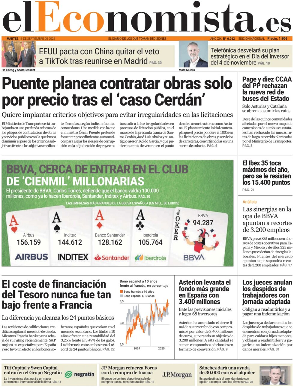 El Economista - Front Page - 09/16/2025