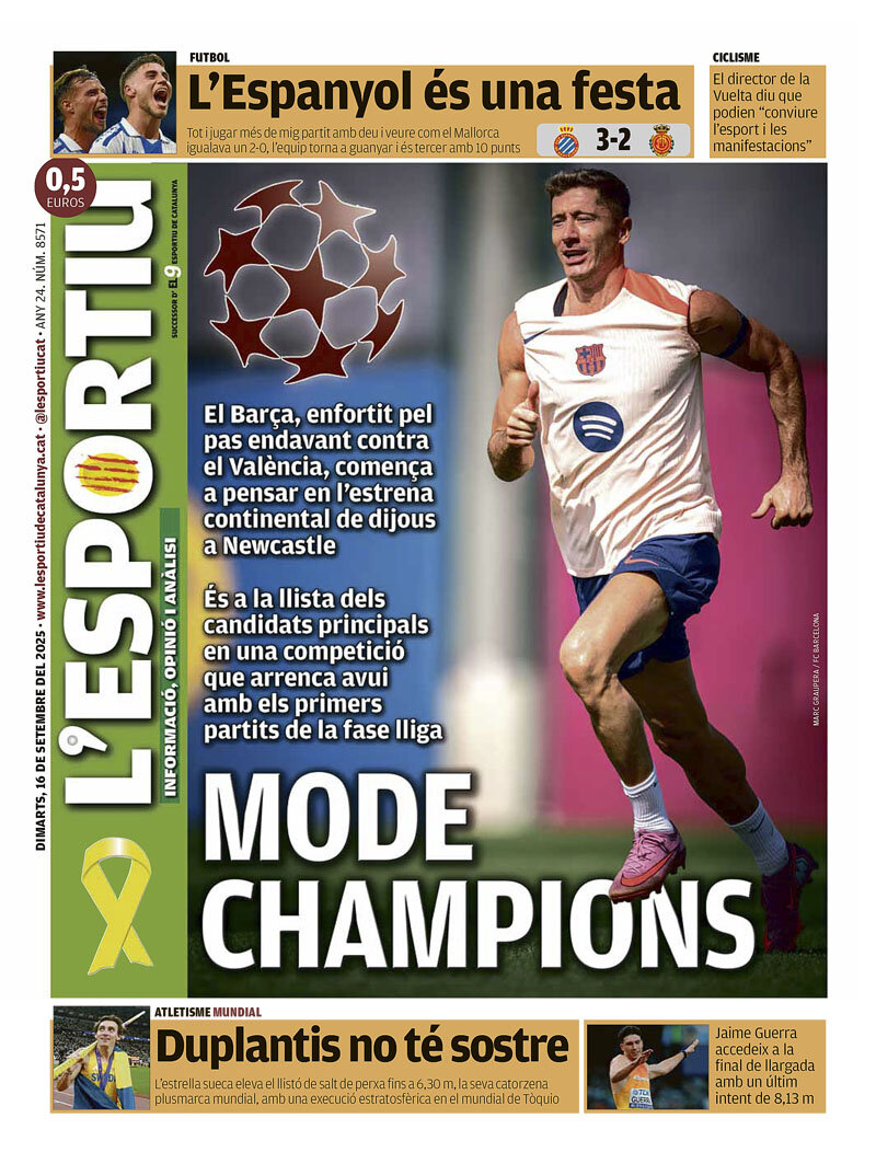 L'Esportiu - Front Page - 09/16/2025