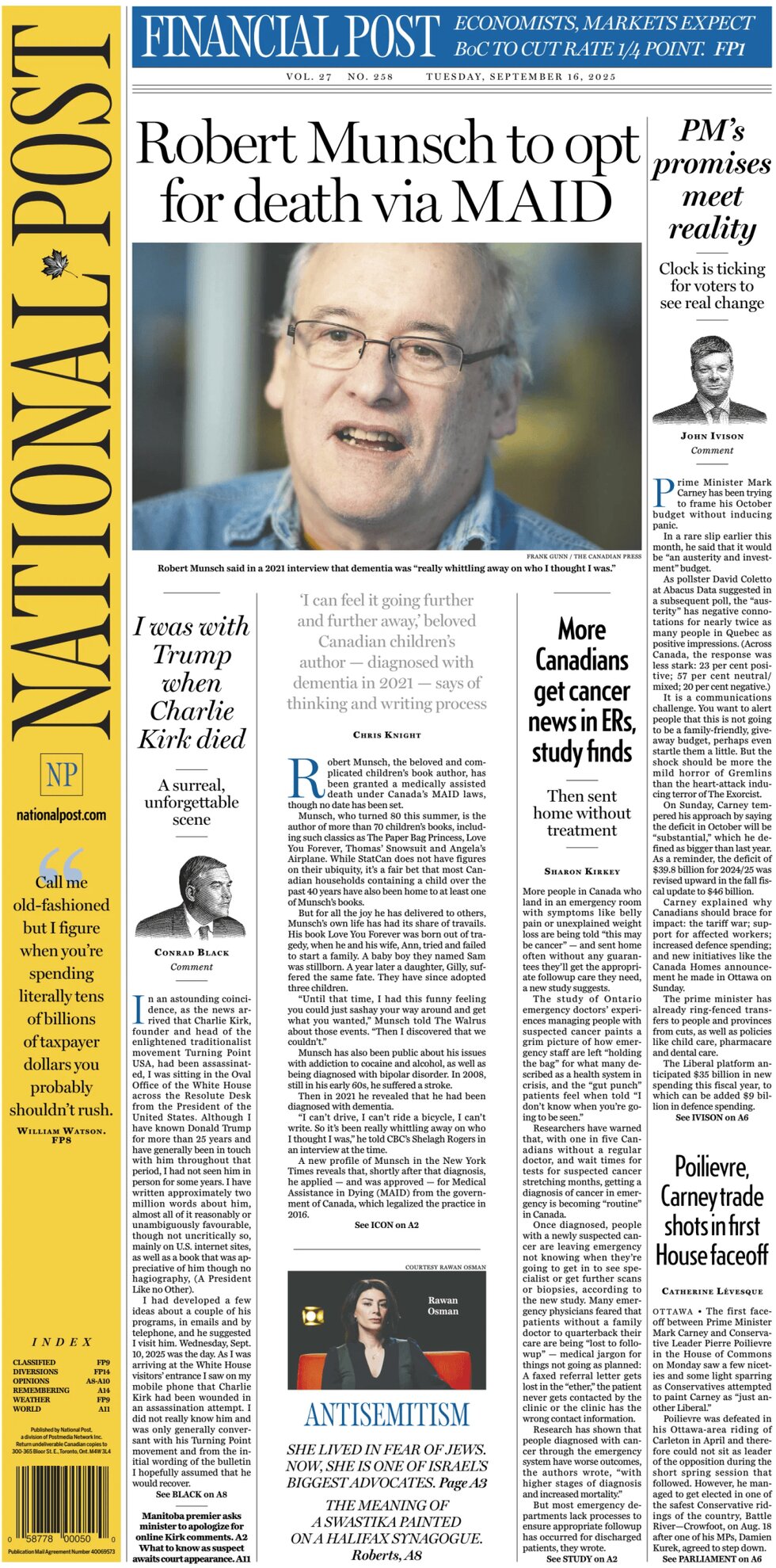 National Post (The Post) - Front Page - 09/16/2025