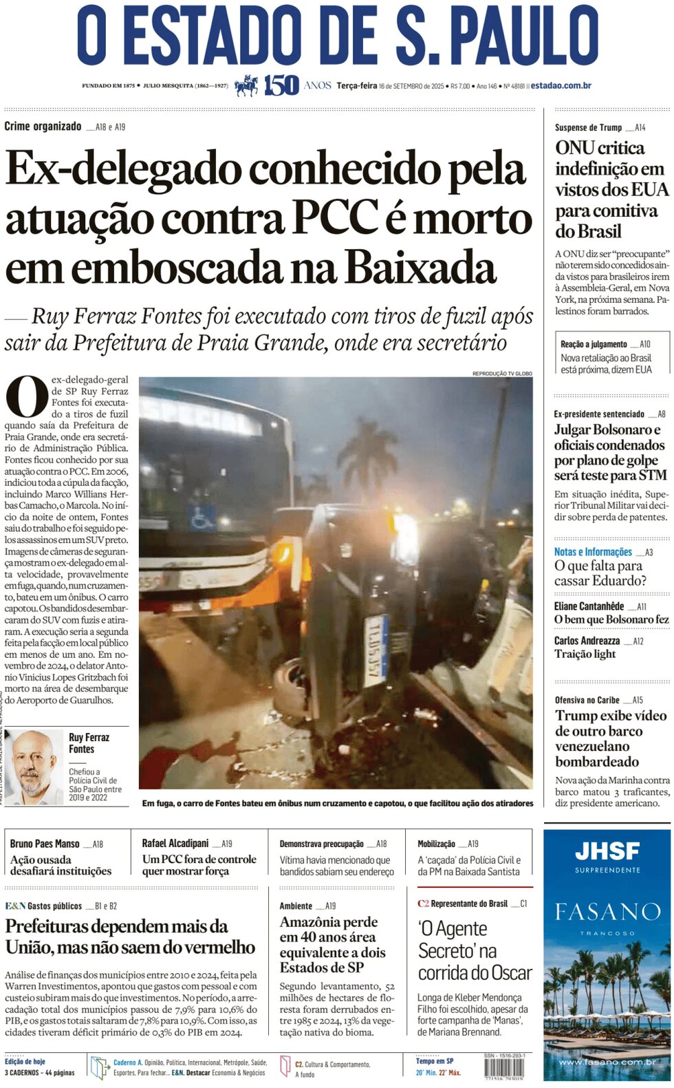 O Estado de S. Paulo - Front Page - 09/16/2025