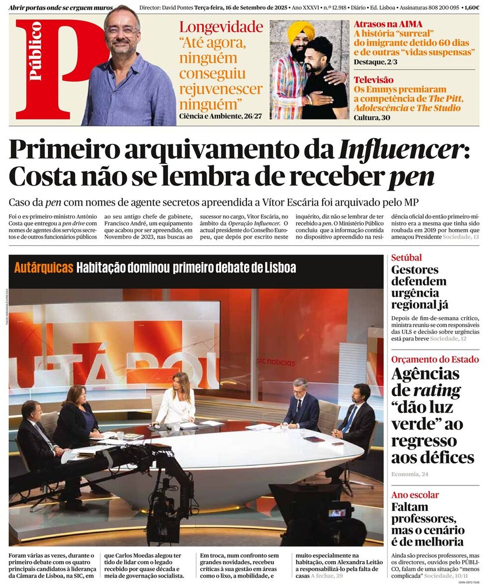 Público - Front Page - 09/16/2025