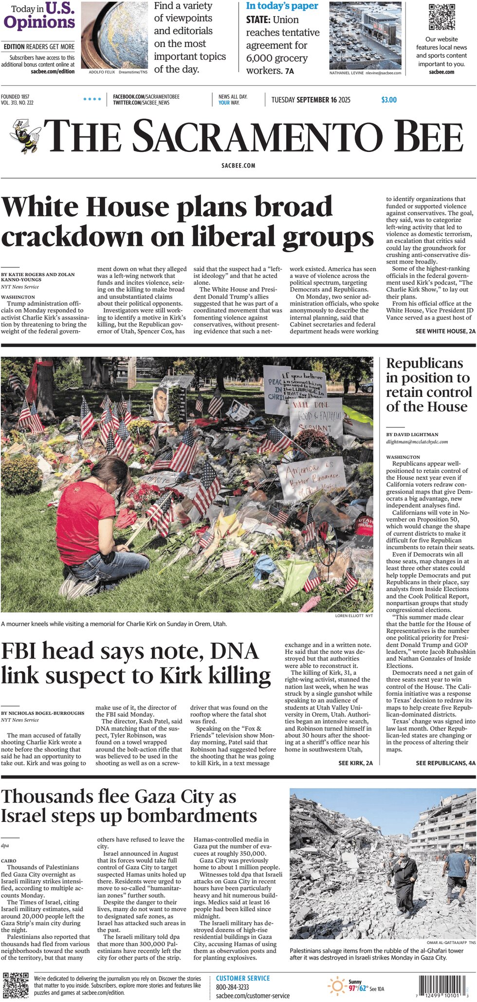 The Sacramento Bee - Cover - 09/16/2025