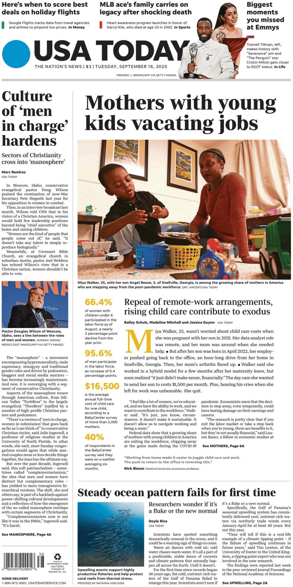 USA Today - Cover - 09/16/2025