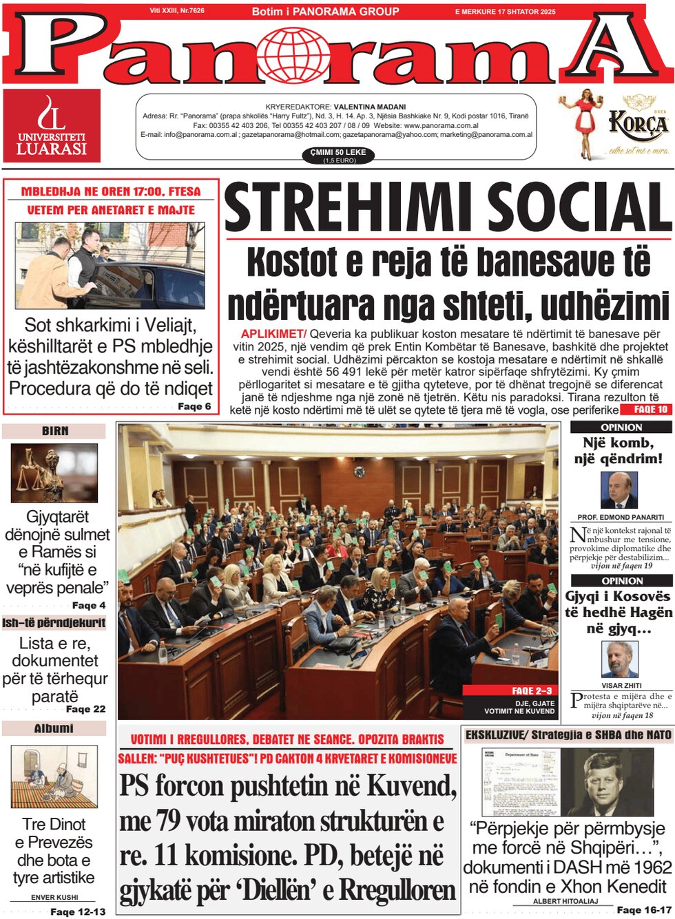 Gazeta Panorama - Front Page - 09/17/2025