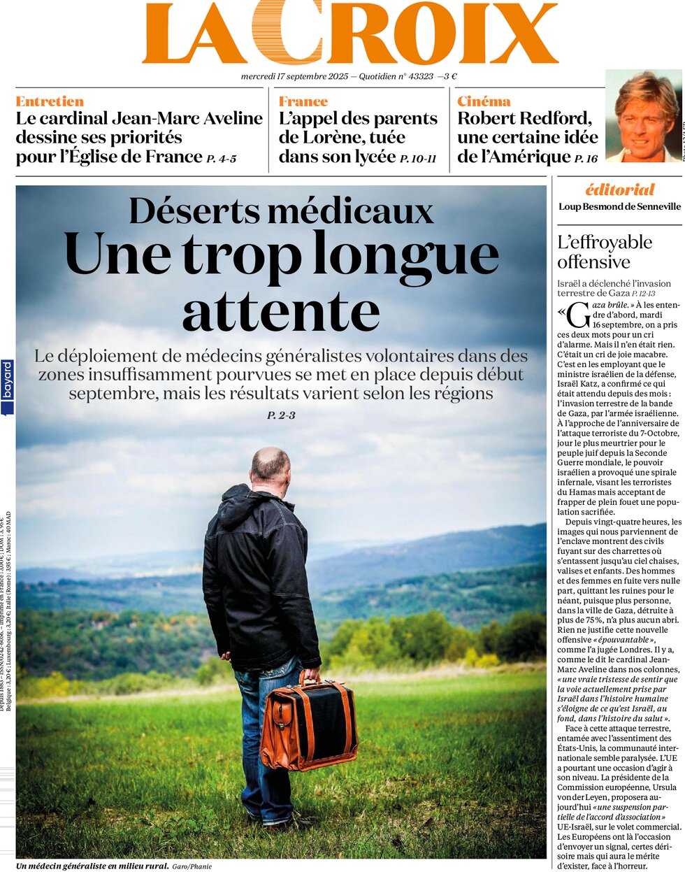 La Croix - Front Page - 09/17/2025