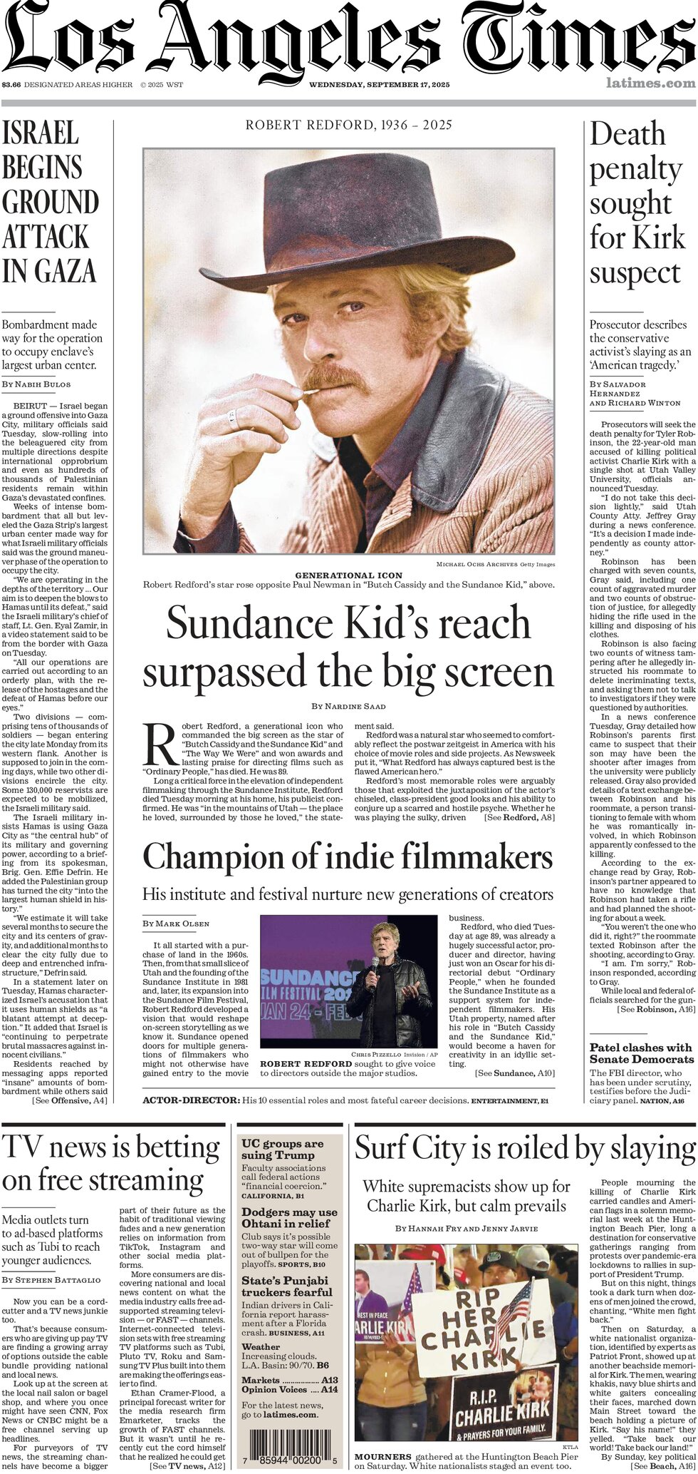 Los Angeles Times - Cover - 09/17/2025