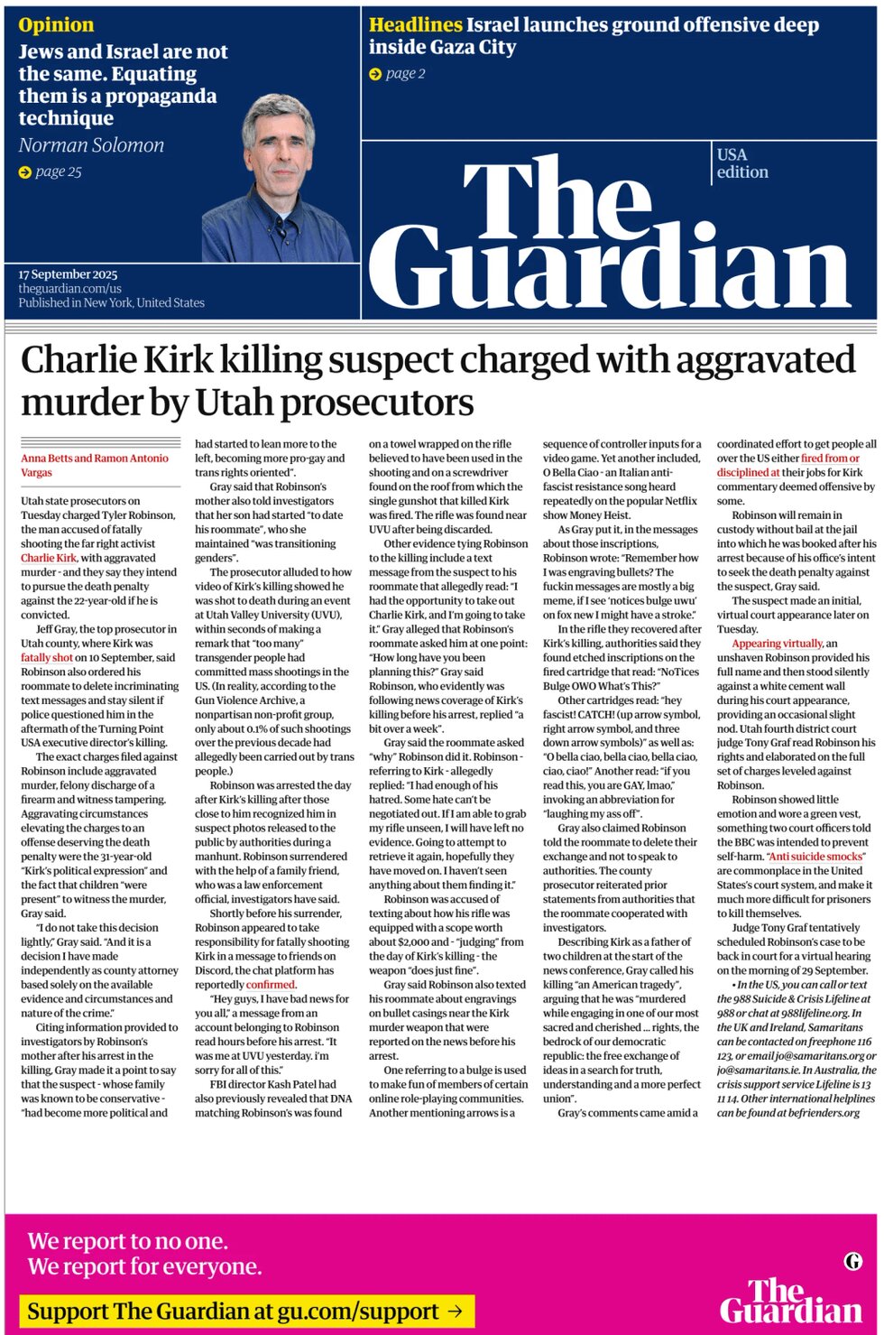 The Guardian US - Cover - 09/17/2025