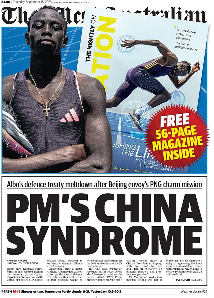 The West Australian - Front Page - 09/18/2025