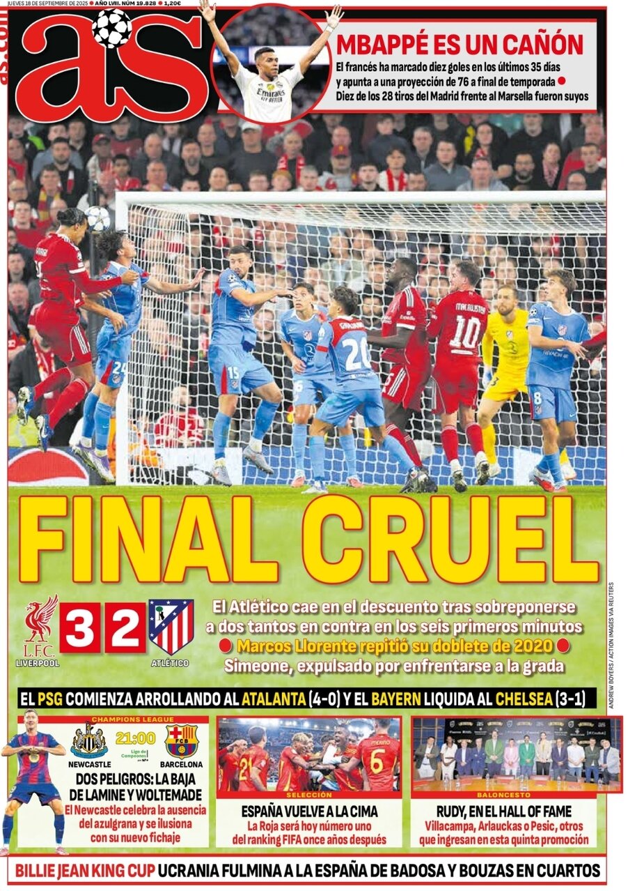 AS (Madrid) - Front Page - 09/18/2025