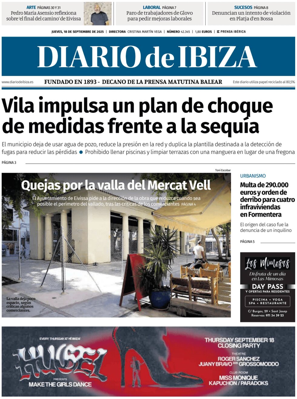 Diario de Ibiza - Front Page - 09/18/2025