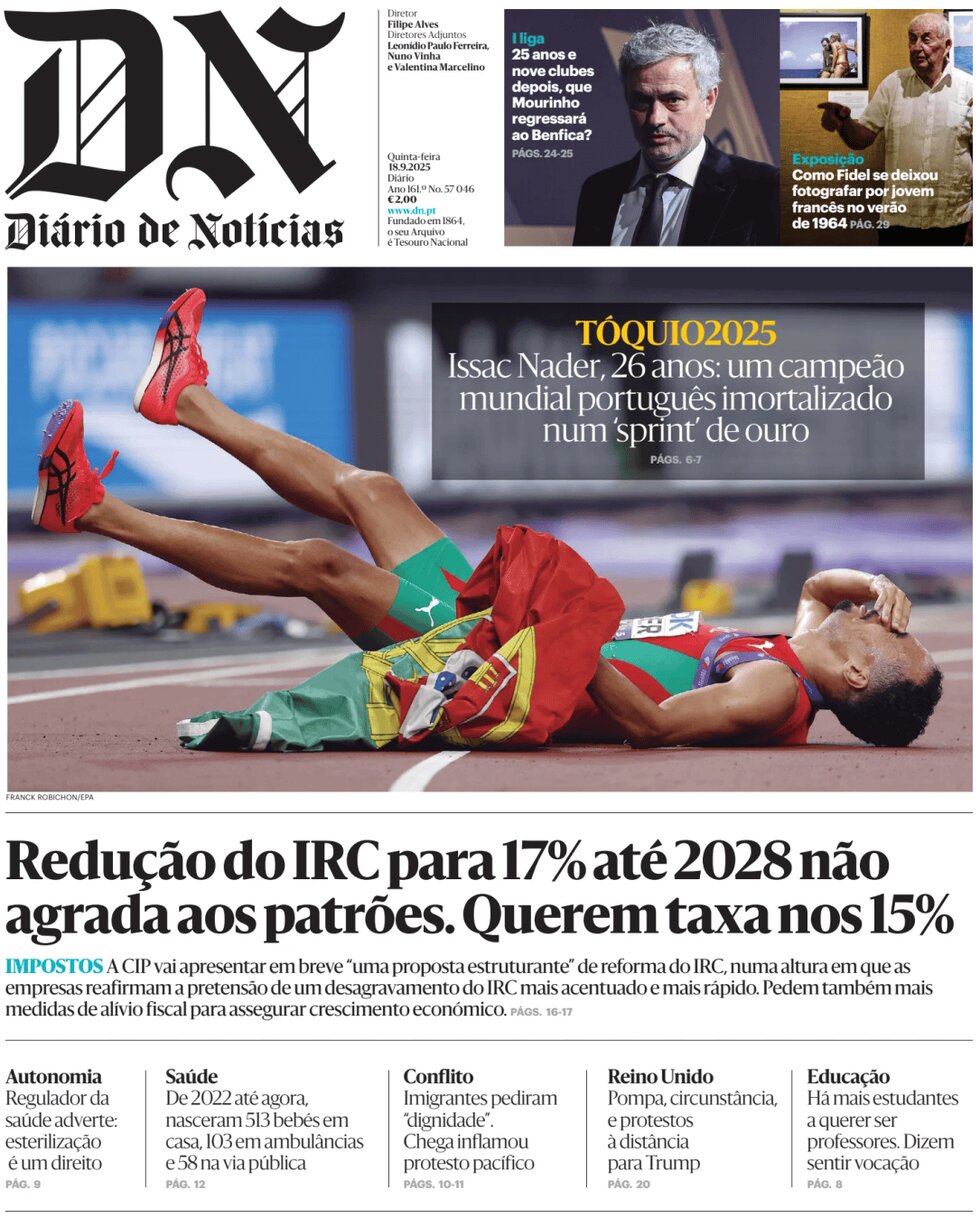 Diário de Notícias - Front Page - 09/18/2025