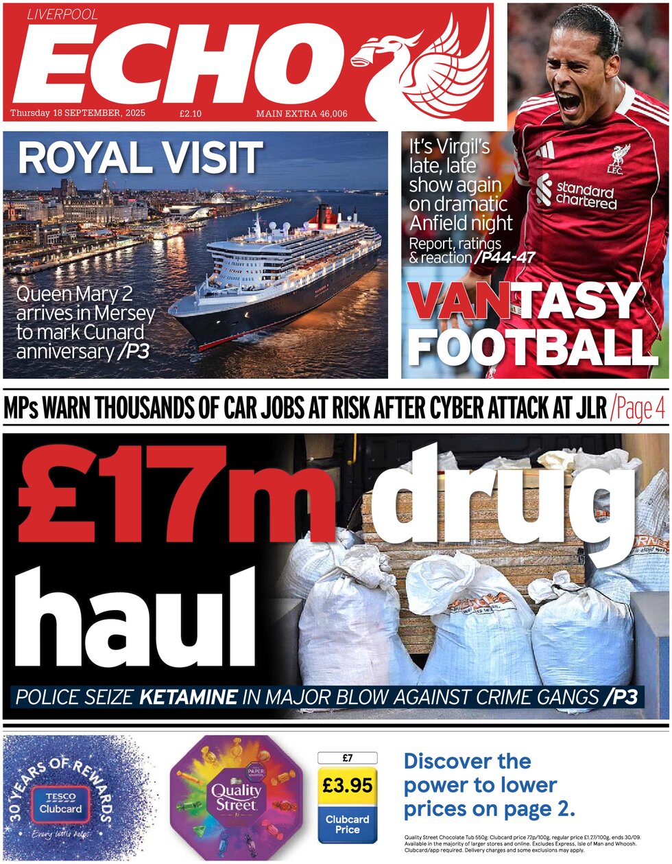 Liverpool Echo - Front Page - 09/18/2025