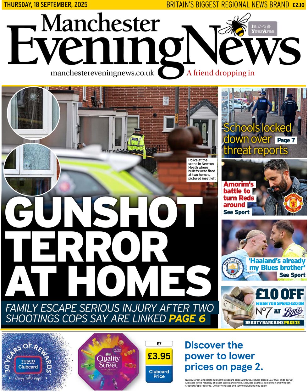 Manchester Evening News - Front Page - 09/18/2025