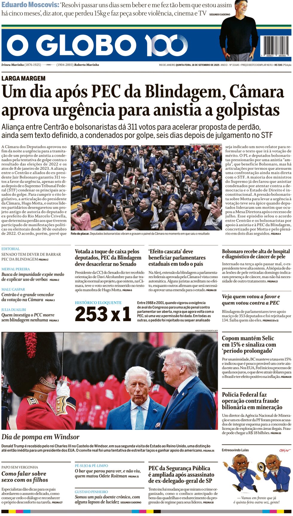 O Globo - Front Page - 09/18/2025