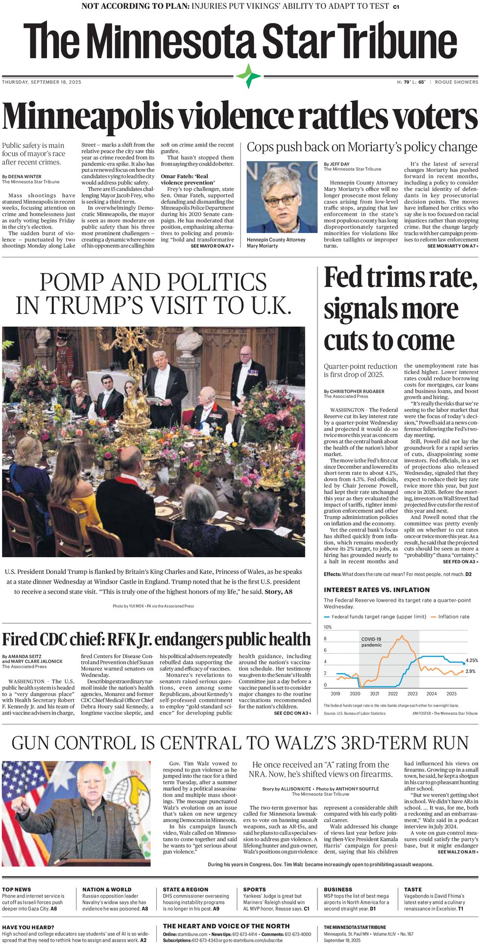 The Minnesota Star Tribune - Cover - 09/18/2025