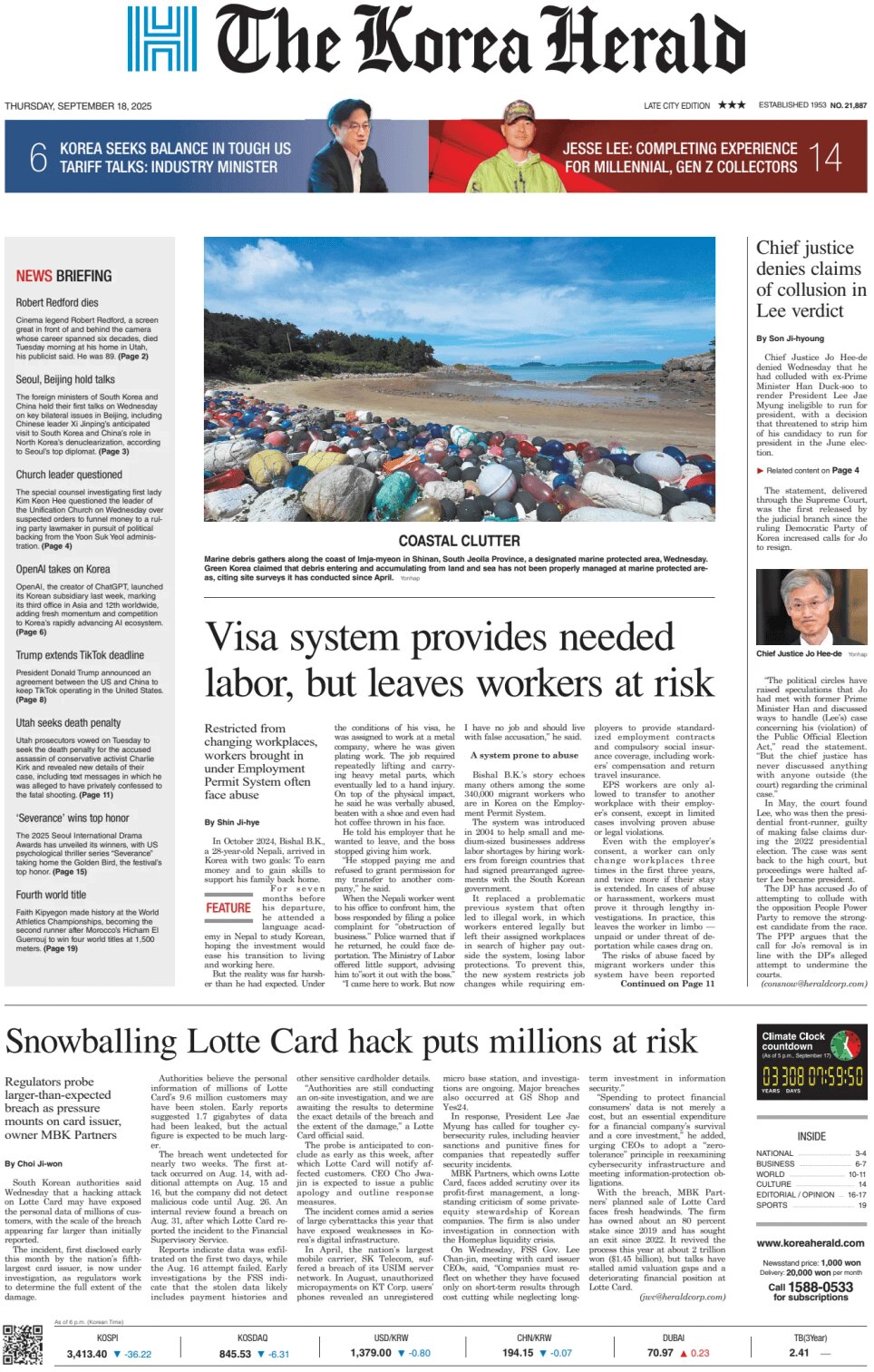 The Korea Herald - Front Page - 09/18/2025