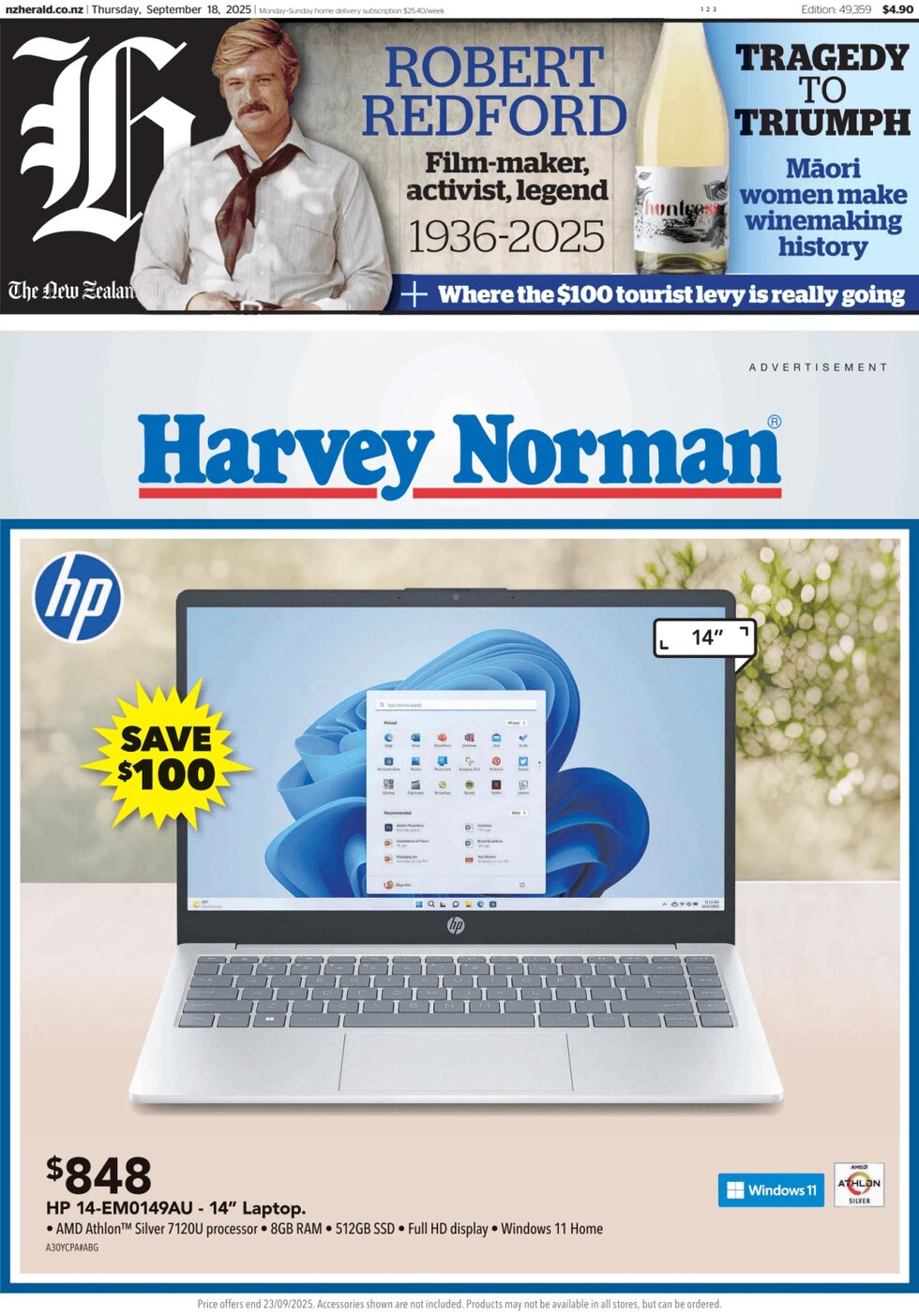 The New Zealand Herald - Front Page - 09/18/2025
