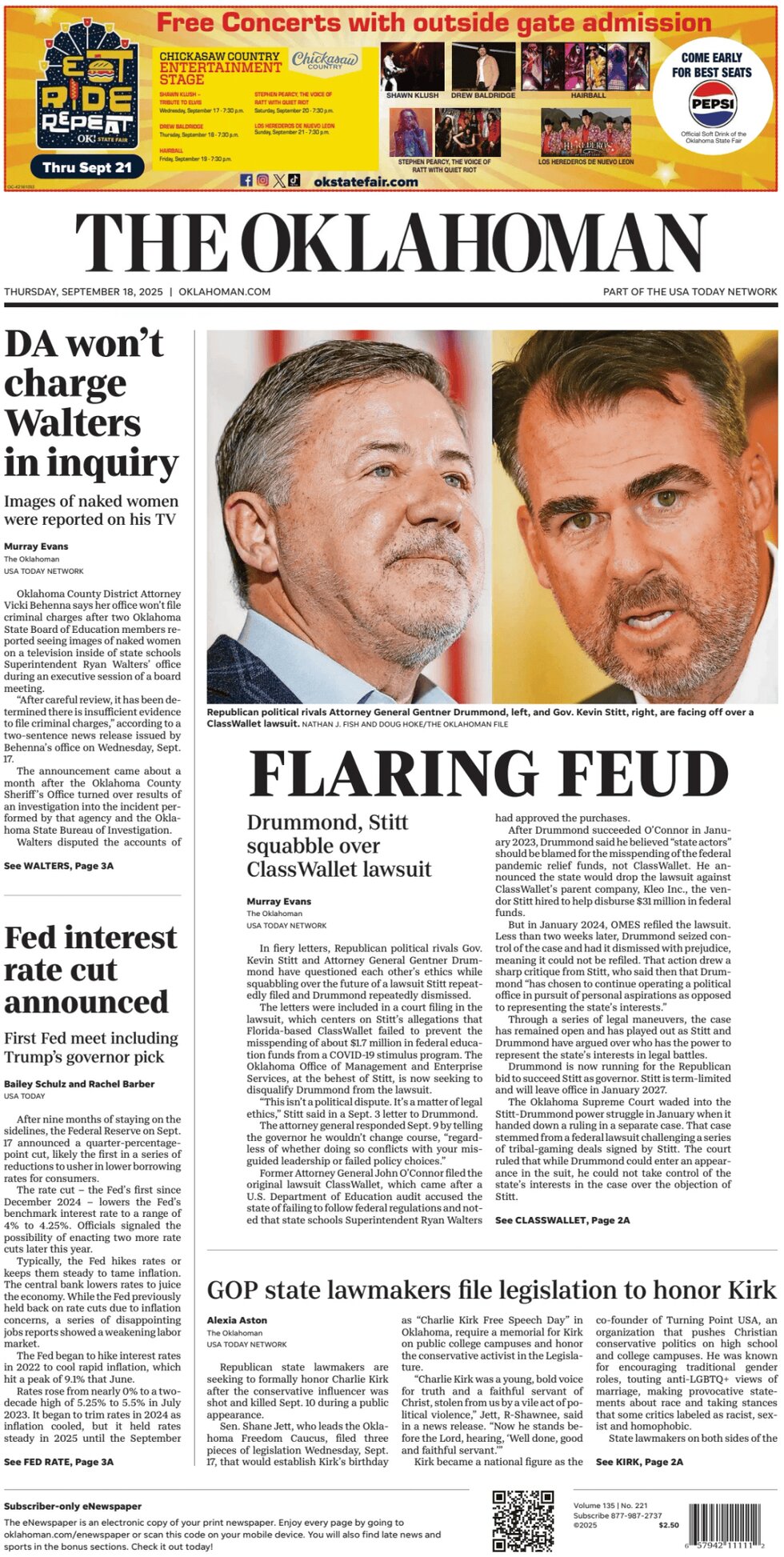 The Oklahoman - Cover - 09/18/2025