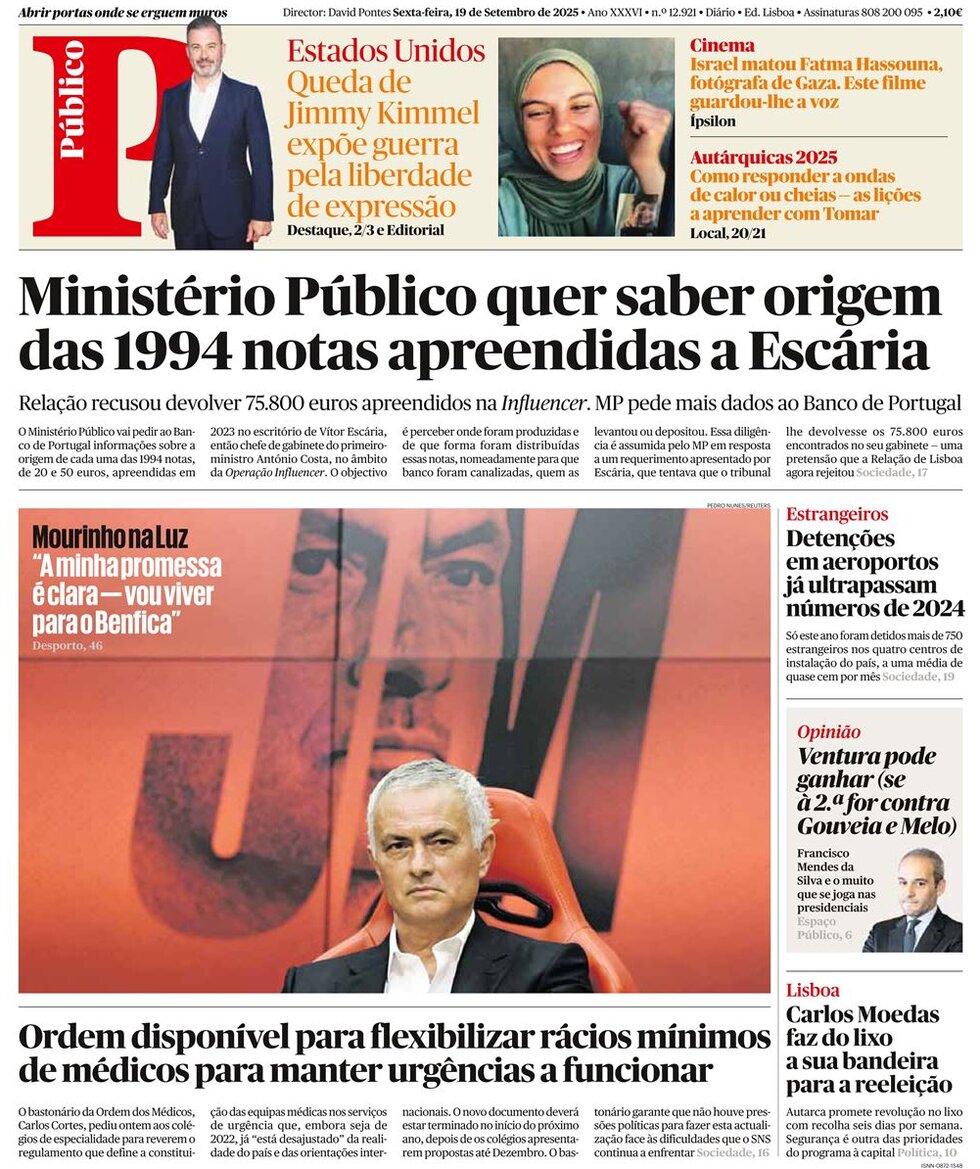 Público - Front Page - 09/19/2025