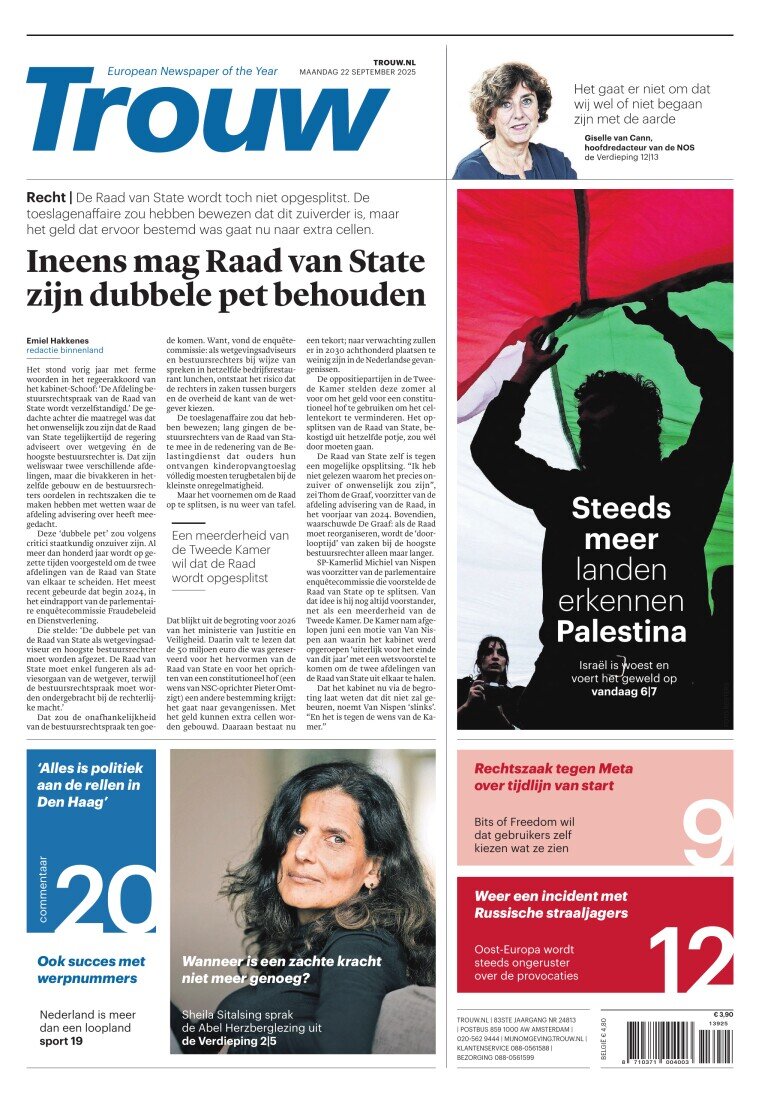 Trouw - Front Page - 09/22/2025