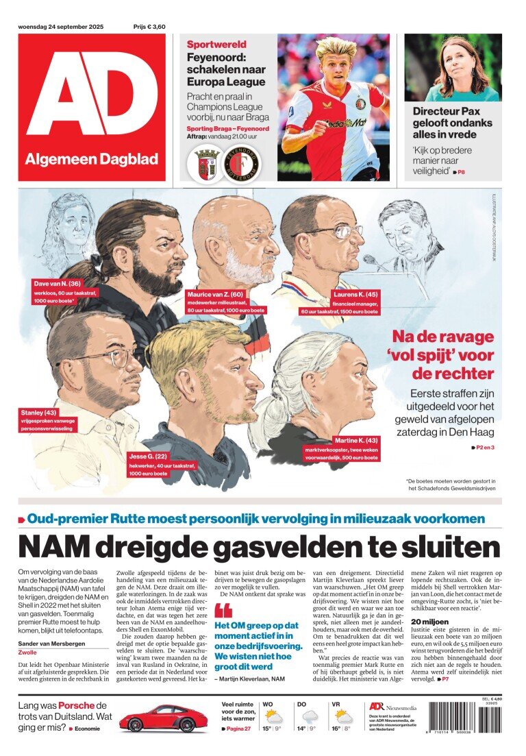 Algemeen Dagblad (AD) - Front Page - 09/24/2025