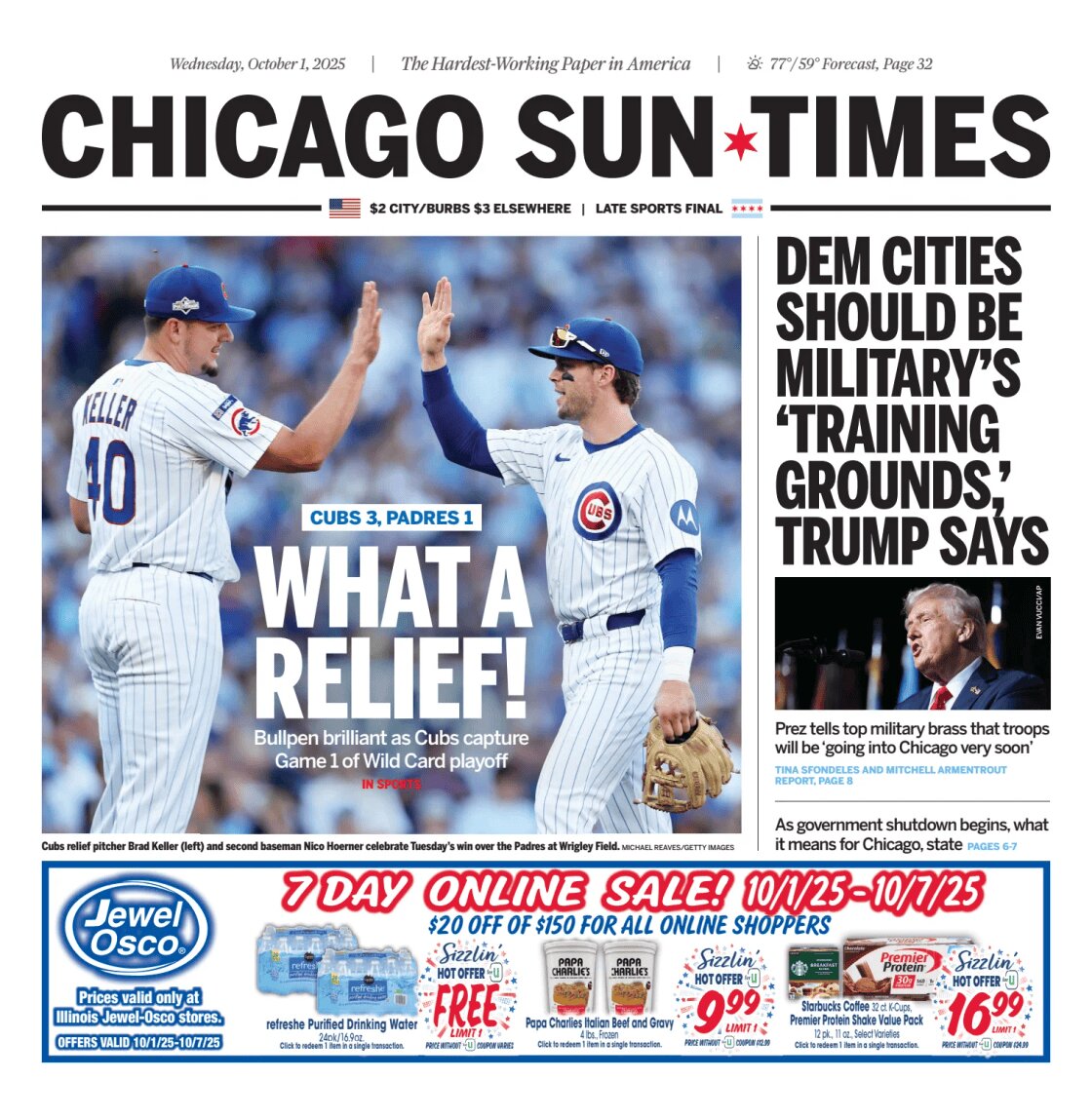 Chicago Sun-Times - Cover - 10/01/2025